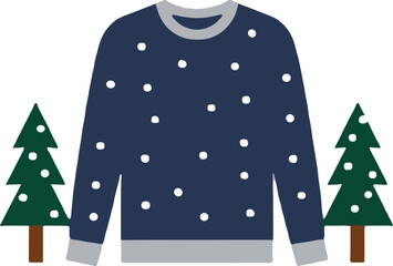 vector illustration of a christmas tree and snowman