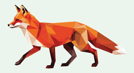 Low poly fox illustration