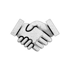 Handshake Icon Isolated on Contrasting Background Representing Agreement, Cooperation, Partnership, and Unity in Minimalistic Design
