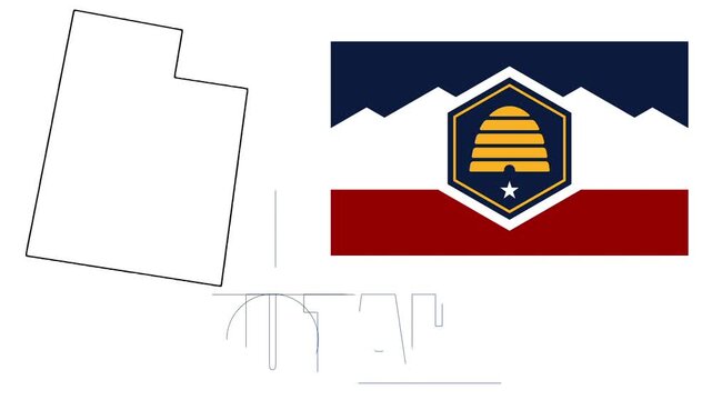 Animated Utah Map and State Flag Showcase