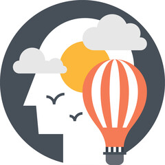 imagination flat web icon concept