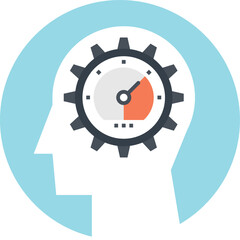 fast thinking flat web icon concept