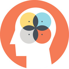 cognitive flexibility flat web icon concept