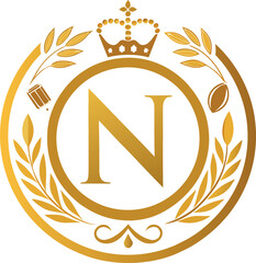 Elegant golden monogram design template with letter