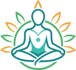 Clean meditation wellness yoga logo design