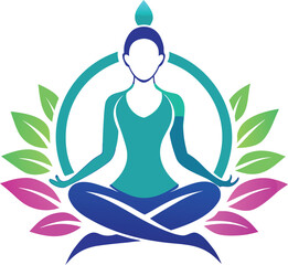 Clean meditation wellness yoga logo design