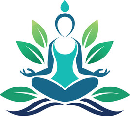 Clean meditation wellness yoga logo design