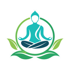 Clean meditation wellness yoga logo design
