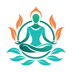 Clean meditation wellness yoga logo design
