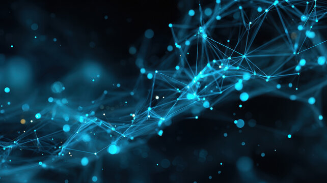 Название (15 слов)
Abstract Digital Network Visualization With Glowing Blue Nodes And Connection Lines In Three Dimensional Data Structure