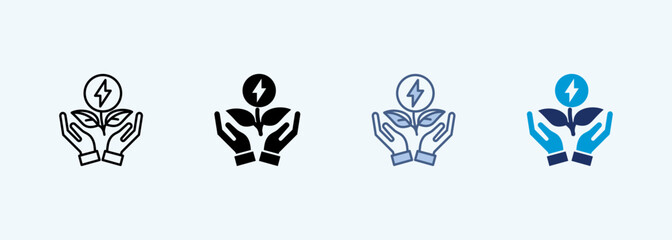 energy conservation multiple style icon collection