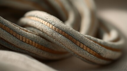 Climbing rope coiled close-up