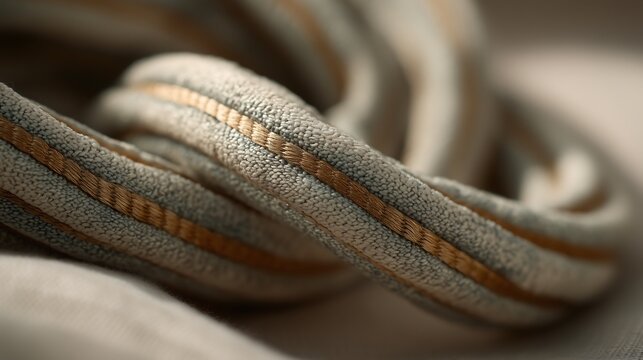 Climbing rope coiled close-up