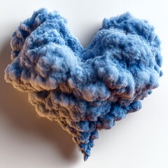 Heart Shaped Cloud in 3D Conceptual Sky Render for Love Symbolism
