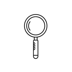 Doodle Style Magnifying Glass Icon for Market Branding Transparent Background Simple Hand Drawn Illustration