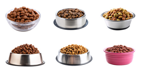 Sets of home pet food in bowl. 