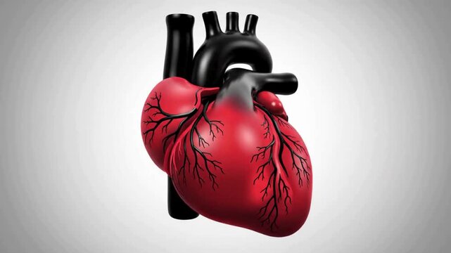 Animated human heart beating with smooth motion, a dynamic illustration for medical education or healthcare marketing campaigns, showing vitality