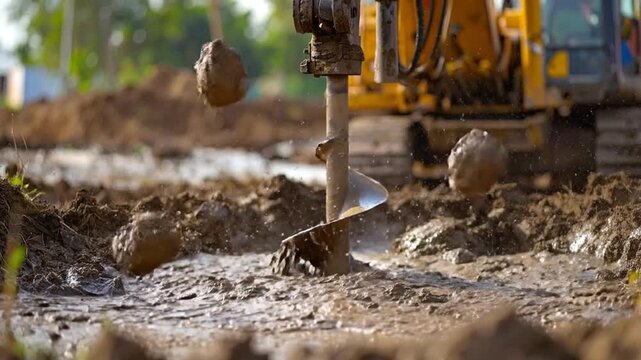 Soil Sampling Drill in Action Investigating Earth's Layers