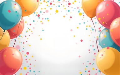 Family reunion celebration banner with colorful balloons and confetti. High quality