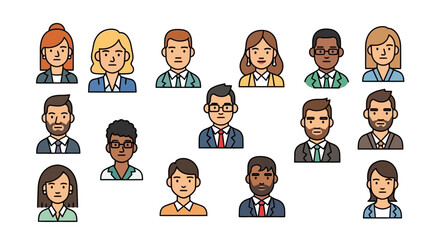 Diverse Group of Business Professionals A Collection of Faces