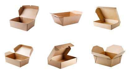Set of food container box isolated. 