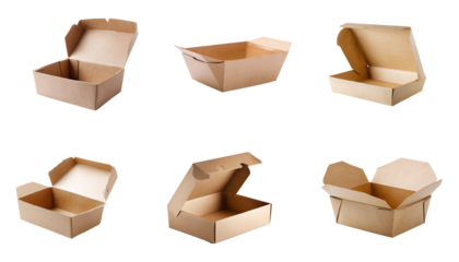 Set of food container box isolated. 