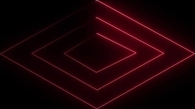 Glowing line frame web neon box pattern. Animated neon glowing frame. empty neon box, empty neon frame on black background. neon square animation rectangle animation.