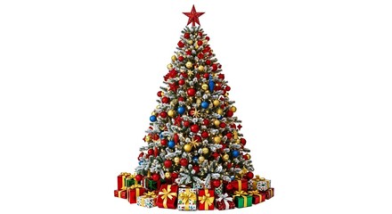 Decorated Christmas Tree with Gifts