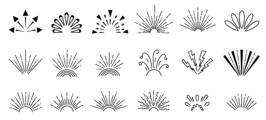 Collection of art nouveau inspired decorative flourishes and ornate borders