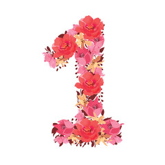 Vector flower number 1. Botanical character, figure