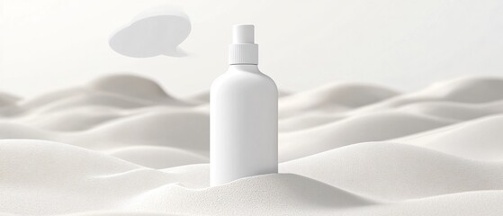 Cosmetic Speech Bubble Label on White Bottle