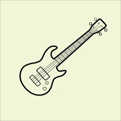 Guitar  black and white clipart 
