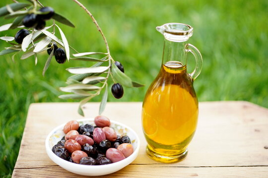 Olive oil and olives
