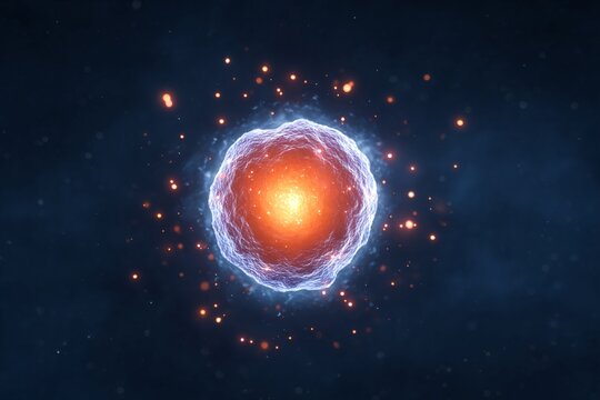 Detailed microscopic illustration highlighting a human egg cell in the context of cryopreservation