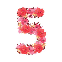 Vector flower number 5. Botanical character