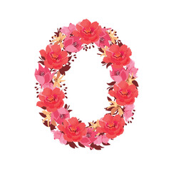 Vector flower number 0. Botanical character