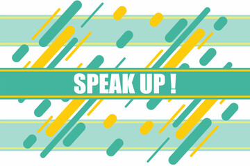 Vector banner. Megaphone with speak up speech bubble. Loudspeaker. Banner for business, marketing. Banner design vector illustration.