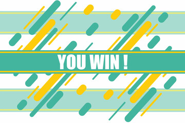 Vector banner. Megaphone with you win speech bubble. Loudspeaker. Banner for business, marketing. Banner design vector illustration.
