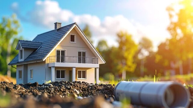 Dream Home Construction Miniature House with Drainage System