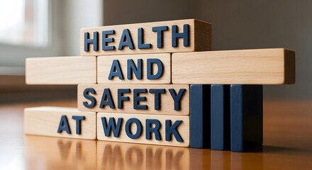Wooden toy blocks illustrating the importance of health and safety protocols in the workplace
