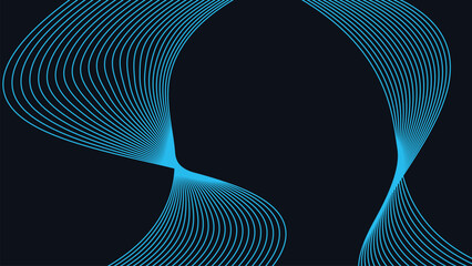 Symmetric Blue Curved Line Abstract Shape Background for Minimal Digital Art, Tech Branding, and Creative Layout Design
