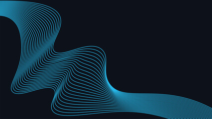 Smooth Blue Organic Flow Wave Line Abstract Background for Creative Digital Art, Branding, and Modern Templates