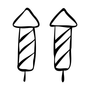 Firecracker hand drawn icon