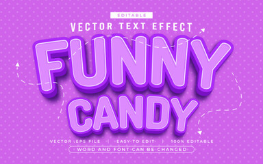 Funny Candy 3D editable text effect style - Premium Vector