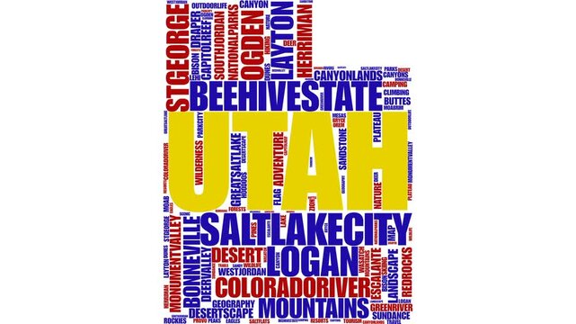 Animated Utah State Map  word cloud Showcase
