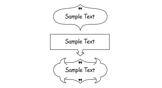 Vector illustration of speech bubbles with sample text isolated on for presentations