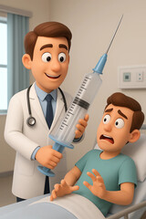 a doctor wants to inject a patient