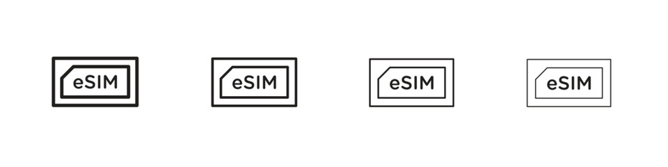 Obraz premium ESIM icon set. editable stroke eps 10 vector illustration.