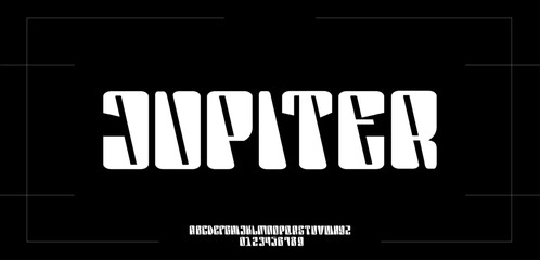 Jupiter font is A bold futuristic display font with wide sci-fi shapes, perfect for space titles, tech branding, and modern posters. © Ook.Arsho