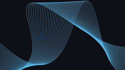 Elegant Blue Curved Flow Line Abstract Motion Background for Futuristic Digital Art and Clean Graphic Design